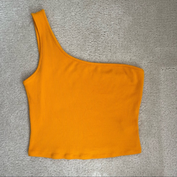 Garage Tops - Garage Ribbed One Shoulder Crop Top